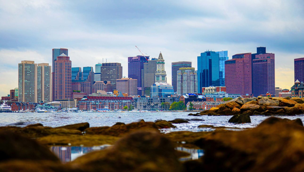 Boston Rocks Distance Skyscrapers.